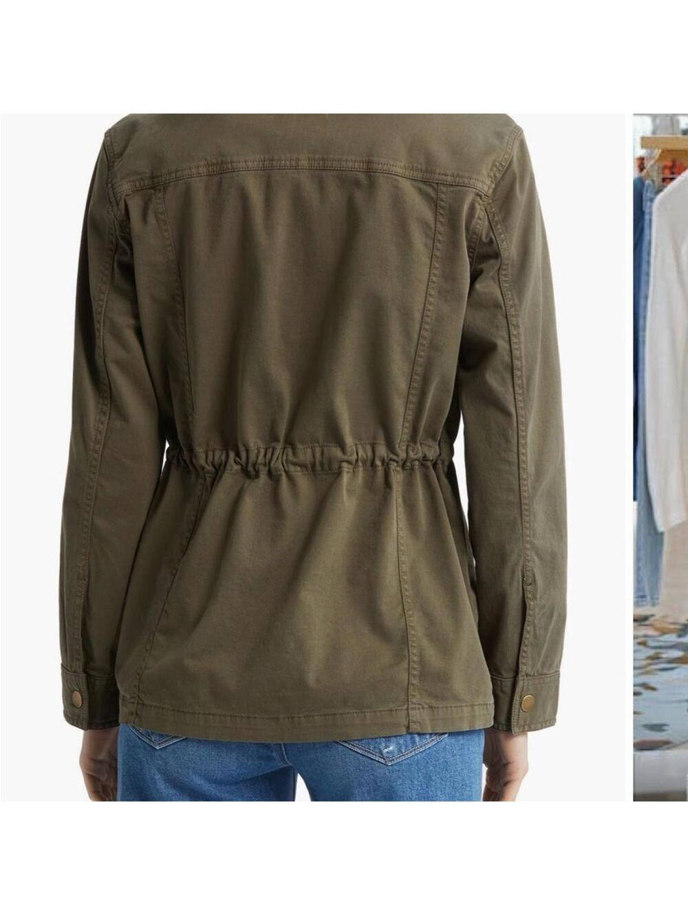 Caslon Olive Utility Jacket Women's S Nordstrom Multiple Pockets - Picture 3 of 9